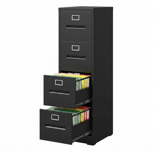 VIYET 4-Drawer Black File Cabinet
