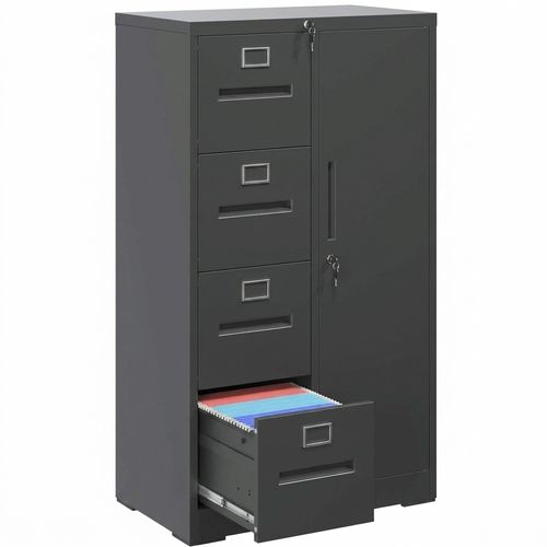 VIYET 4-Drawer File Cabinet with Storage Shelf